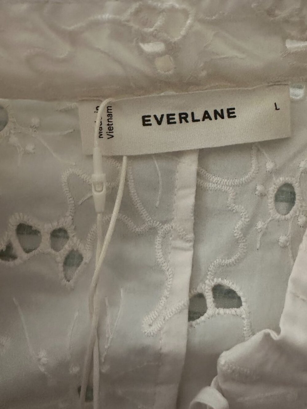 NWT Everlane The Eyelet Midi Dress in Bone, Size Large - Picture 4 of 6